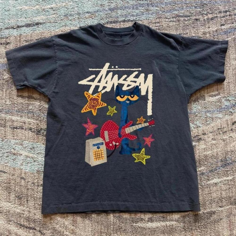 Stussy Pete The Cat Black T-Shirt